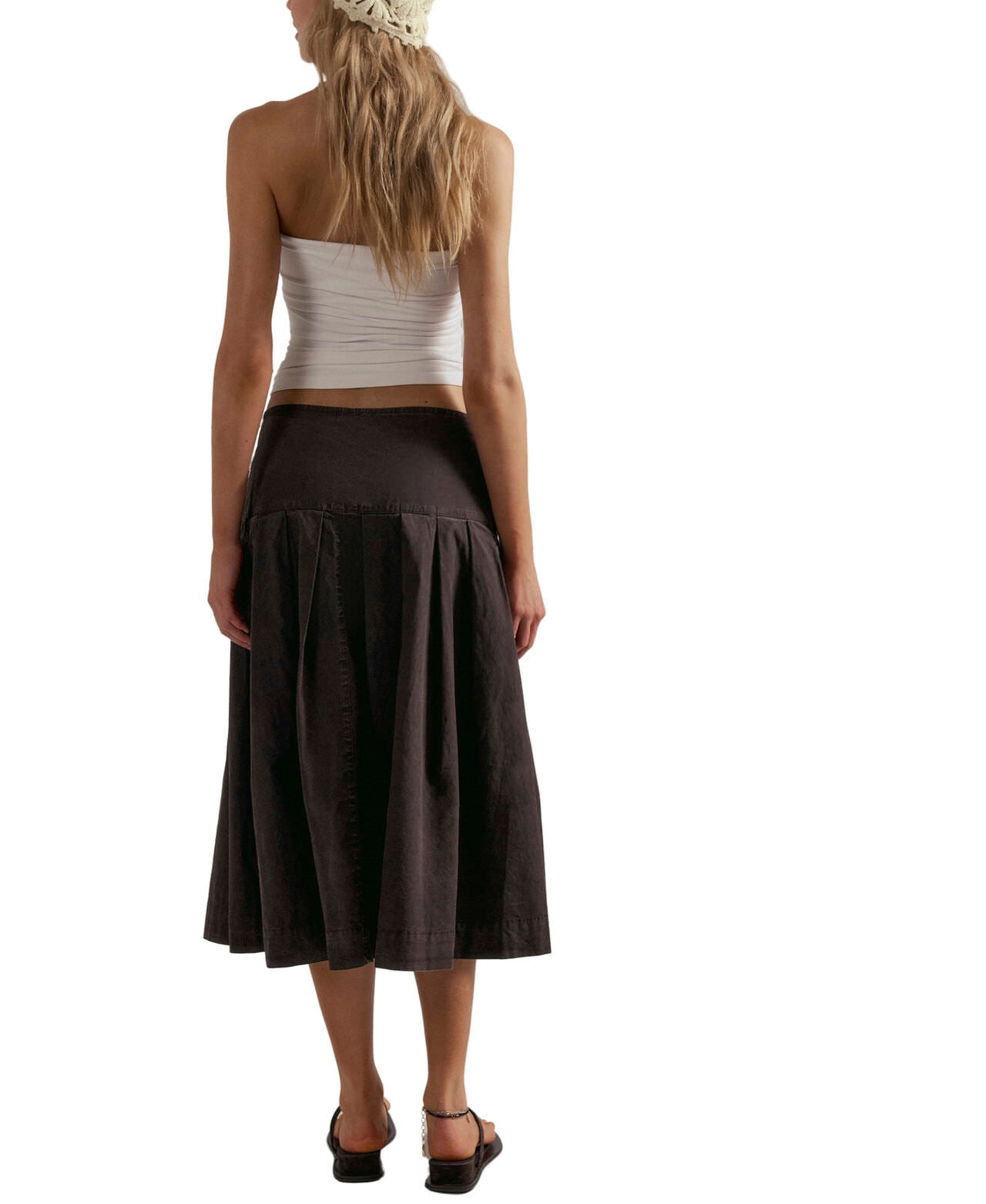 Free People Skipper Chino Midi Skirt
