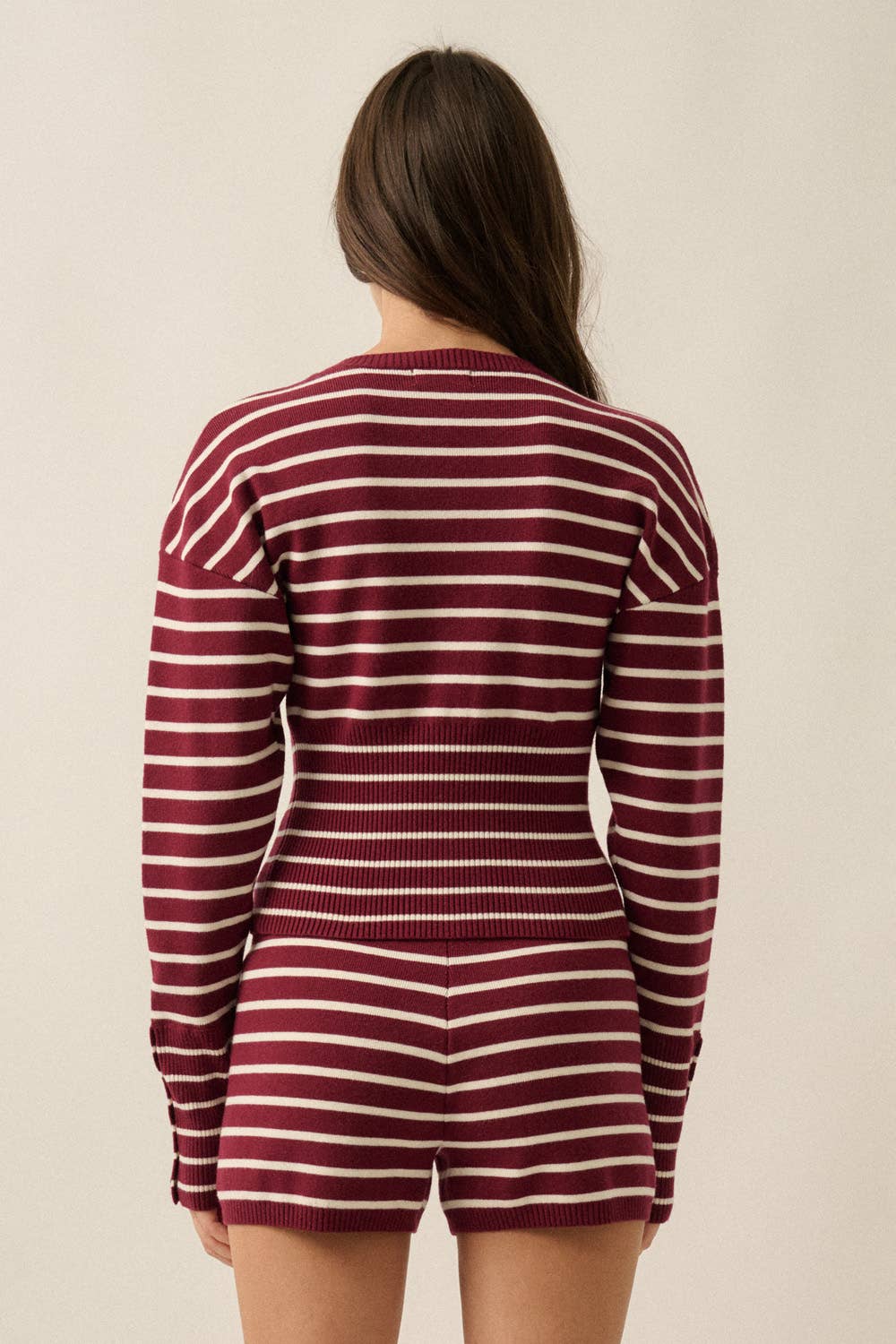 Selena Striped Knit Cardigan
