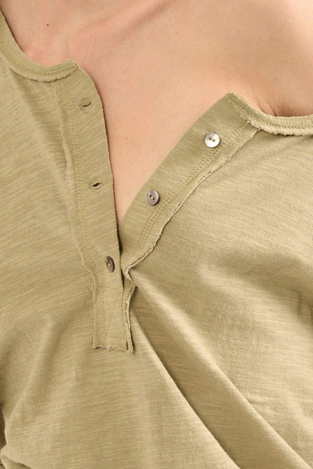 Easy Fit Mineral-Wash Knit Exposed Seam Shirt