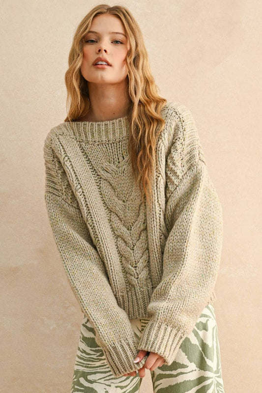 CHUNKY CABLE SWEATER TOP