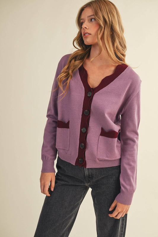 SCALLOPED SWEATER CARDIGAN