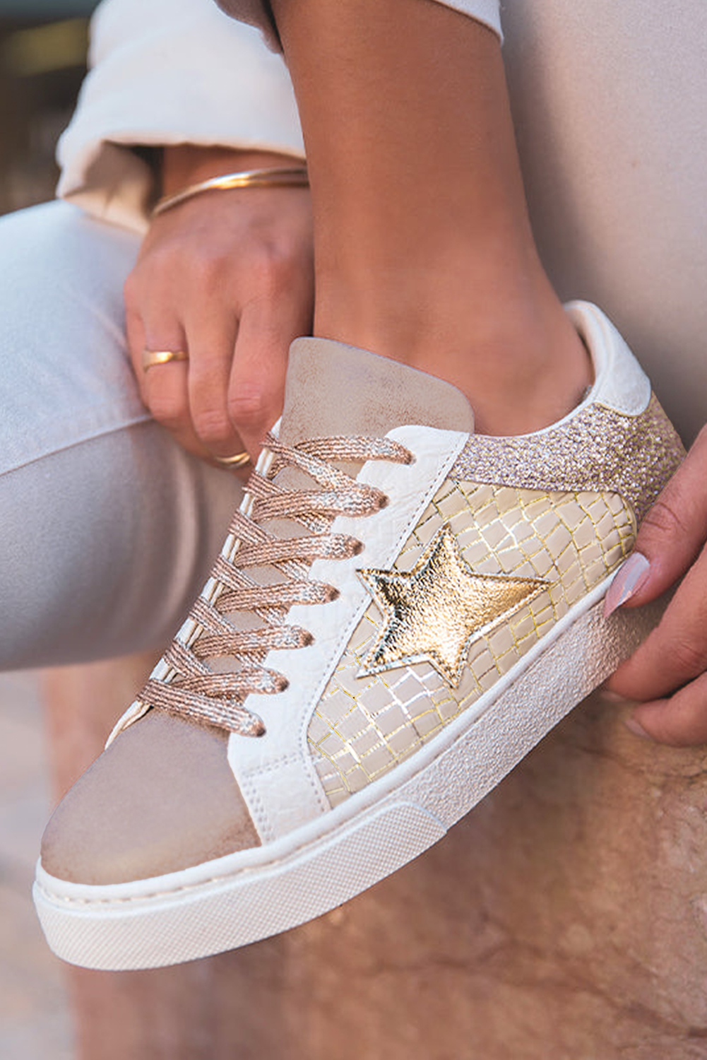 Gold Glitter Star Sneaker