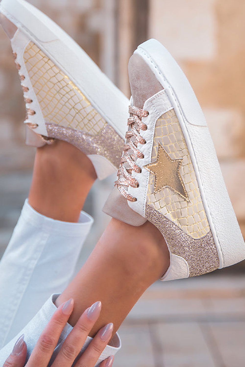 Gold Glitter Star Sneaker
