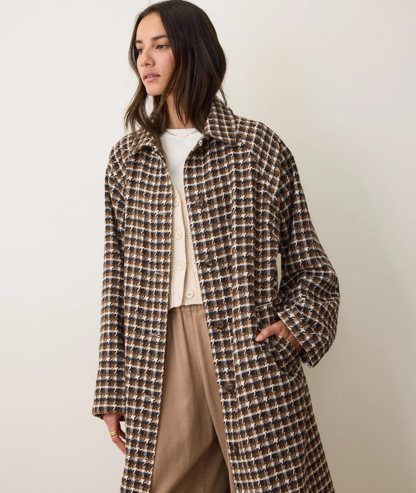 Marine Layer Hayes Houndstooth Trenchcoat