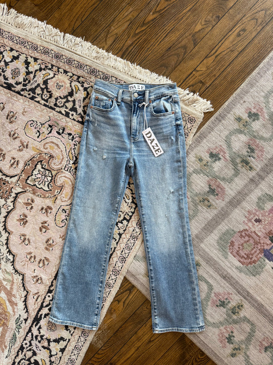 Daze Denim Shy Girl High Rise Crop Flare