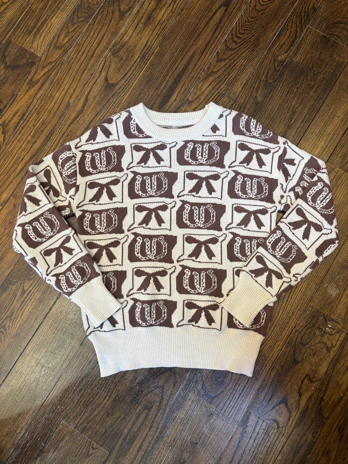 Bows and Horseshoes Pattern Sweater
