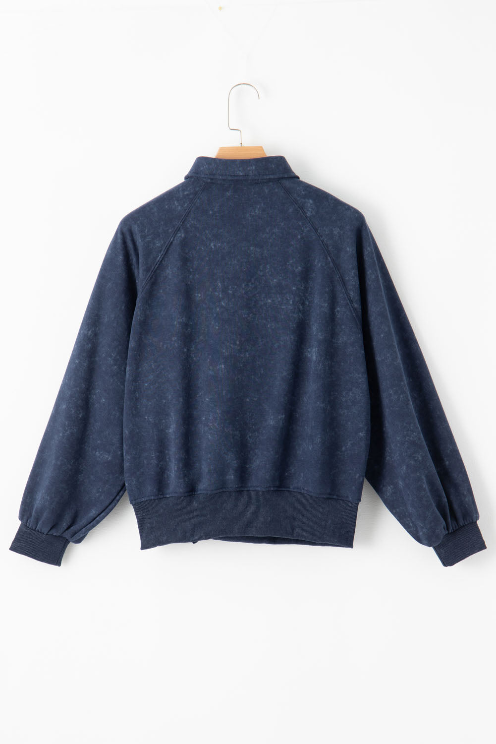 Washed Snap Button Pullover Sweatshirt