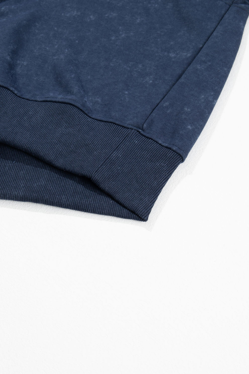 Washed Snap Button Pullover Sweatshirt