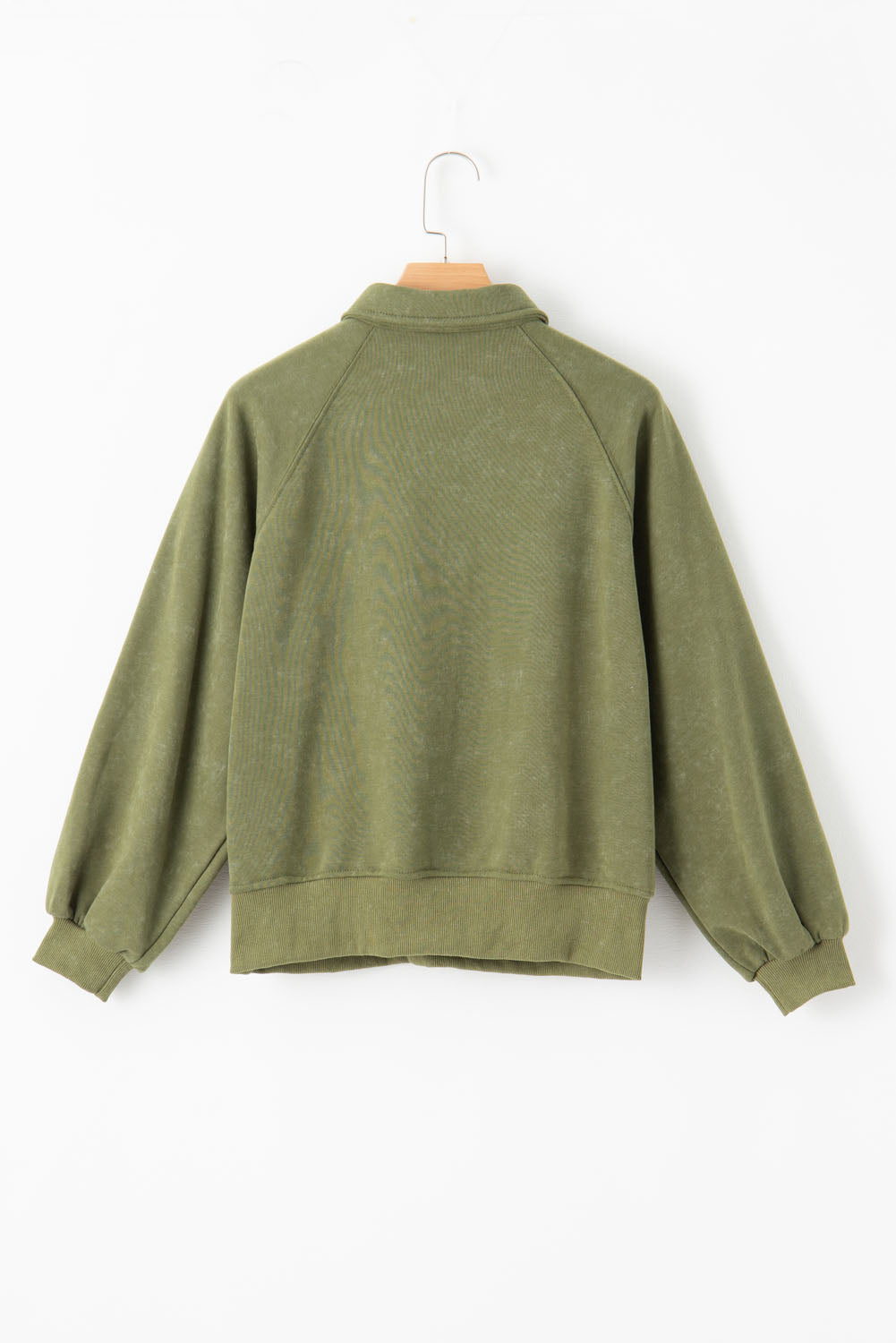 Washed Snap Button Pullover Sweatshirt