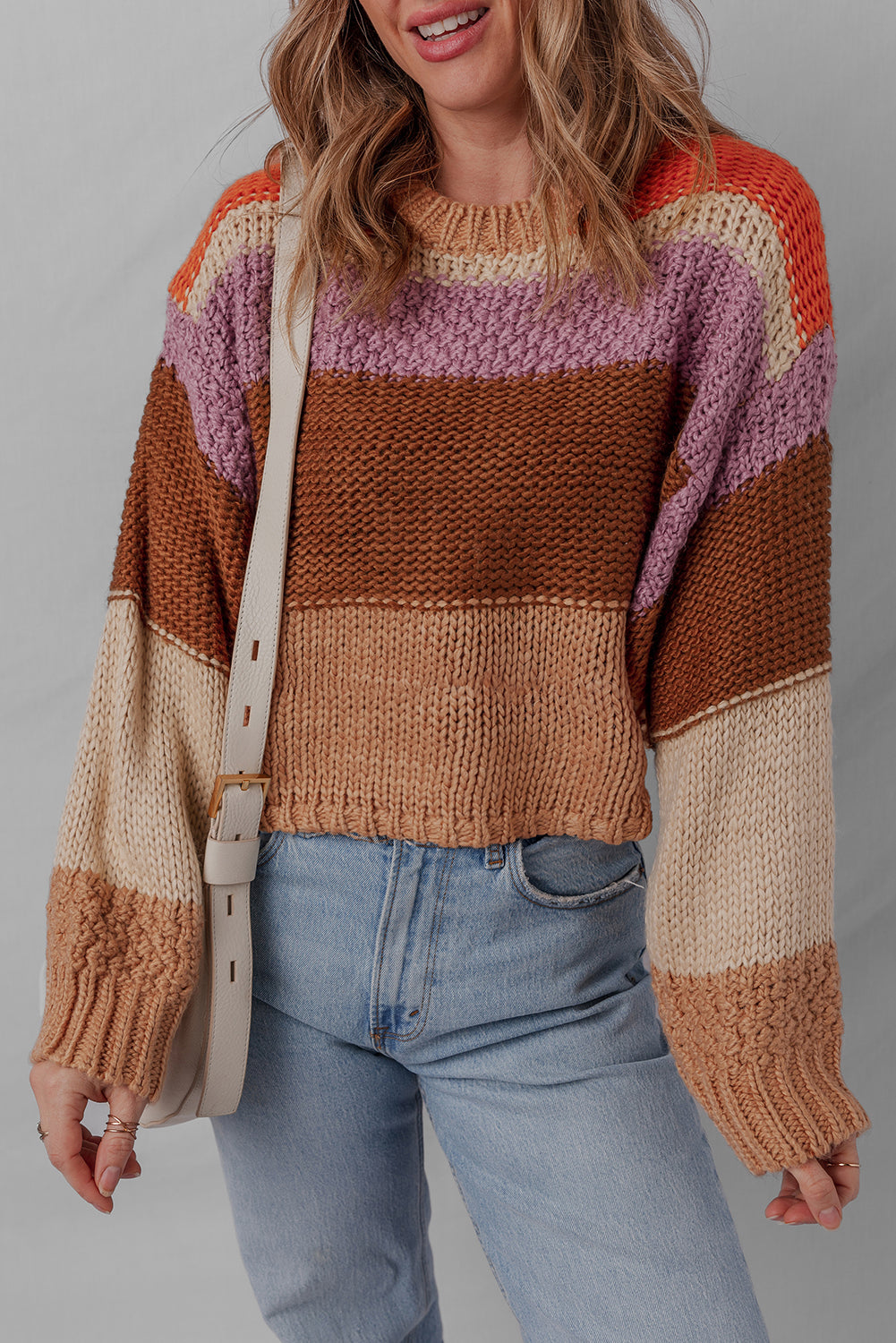Haylie Knitted Colorblock Sweater