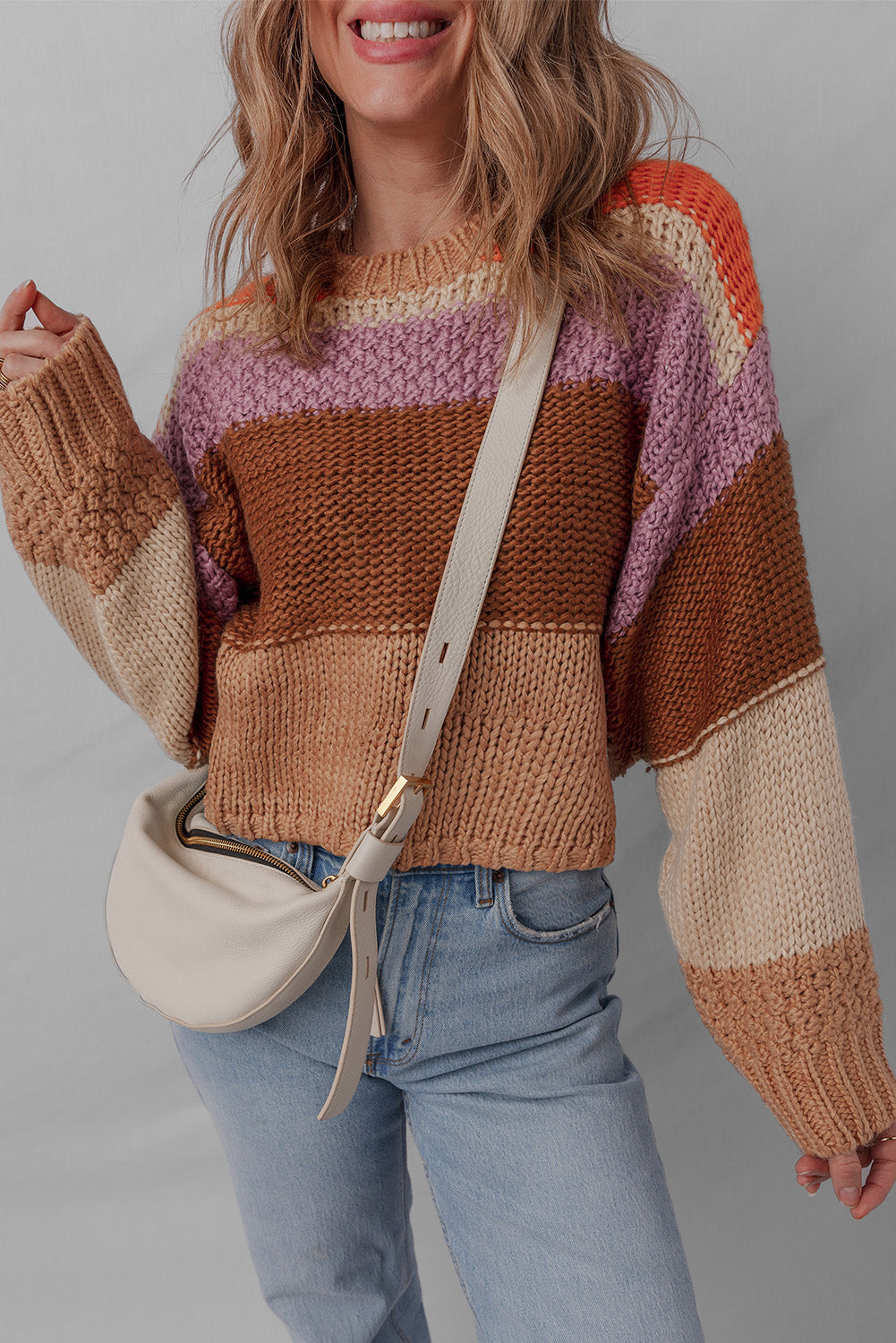Haylie Knitted Colorblock Sweater