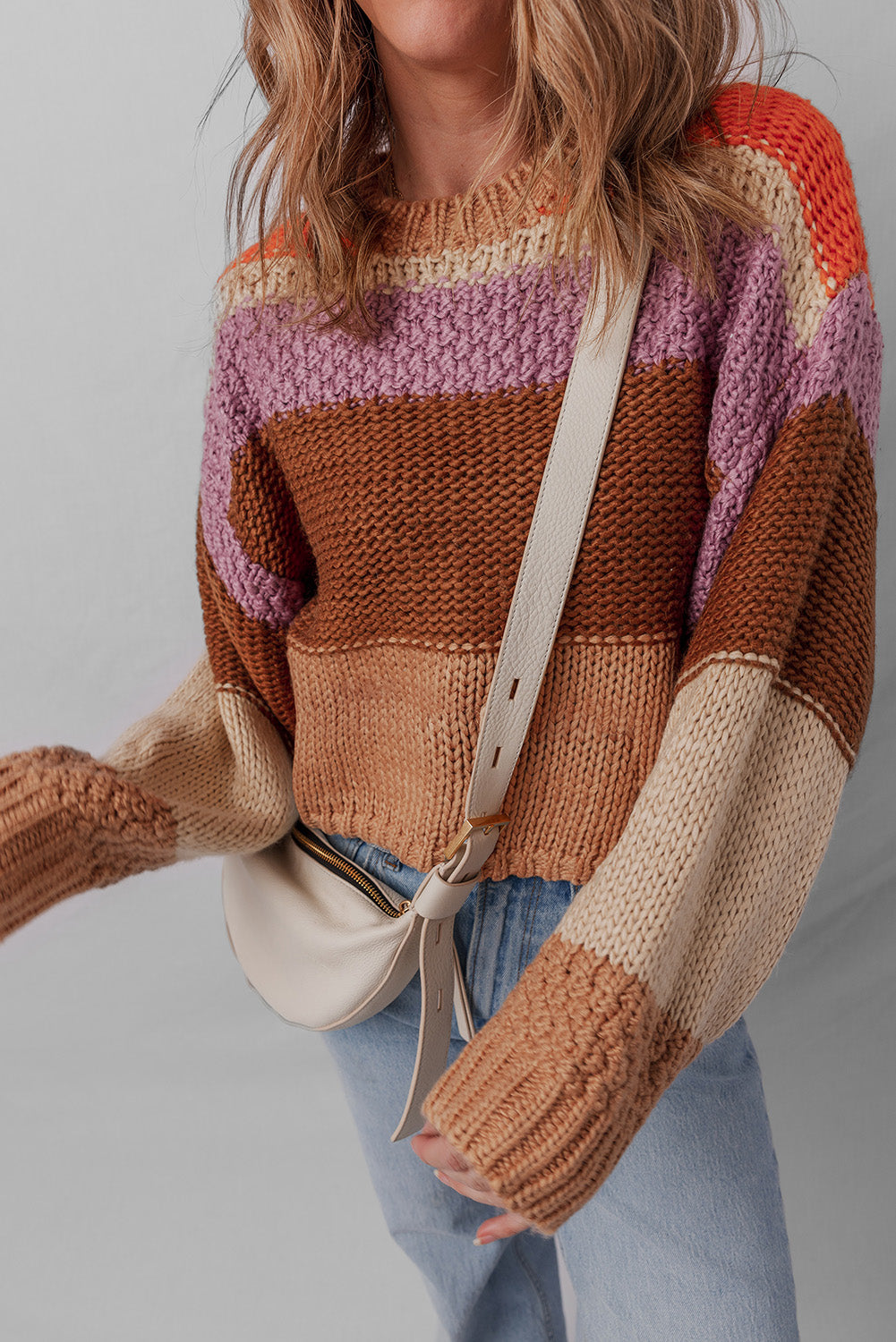 Haylie Knitted Colorblock Sweater