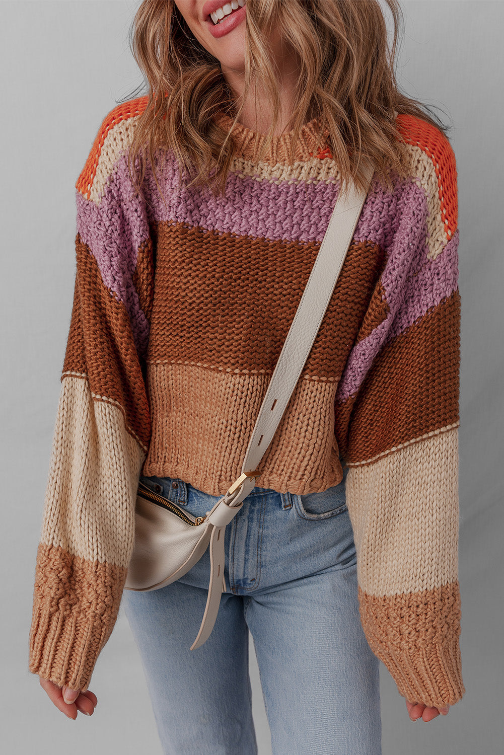 Haylie Knitted Colorblock Sweater