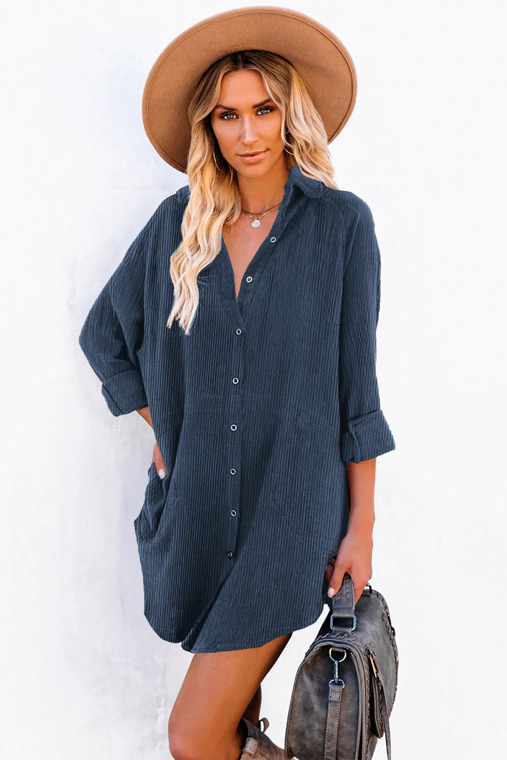 Millie Corduroy Shirt Dress