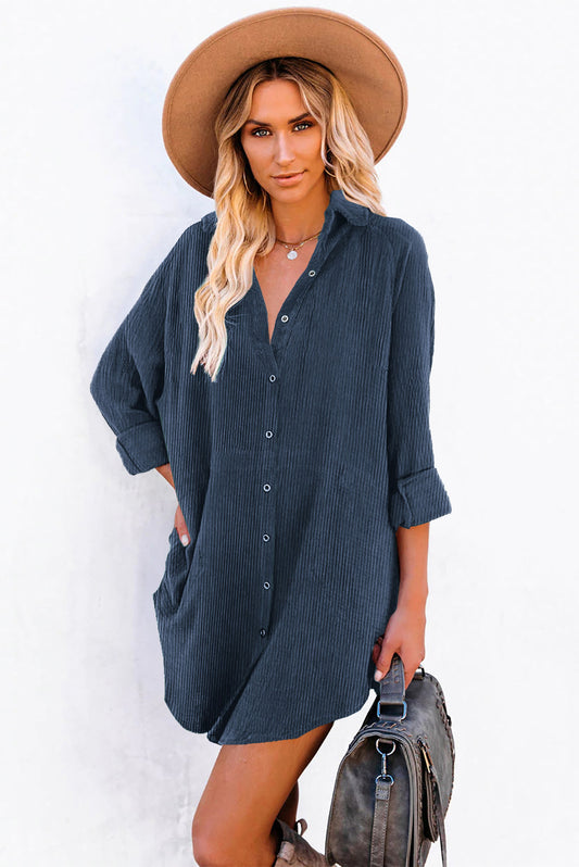 Millie Corduroy Shirt Dress
