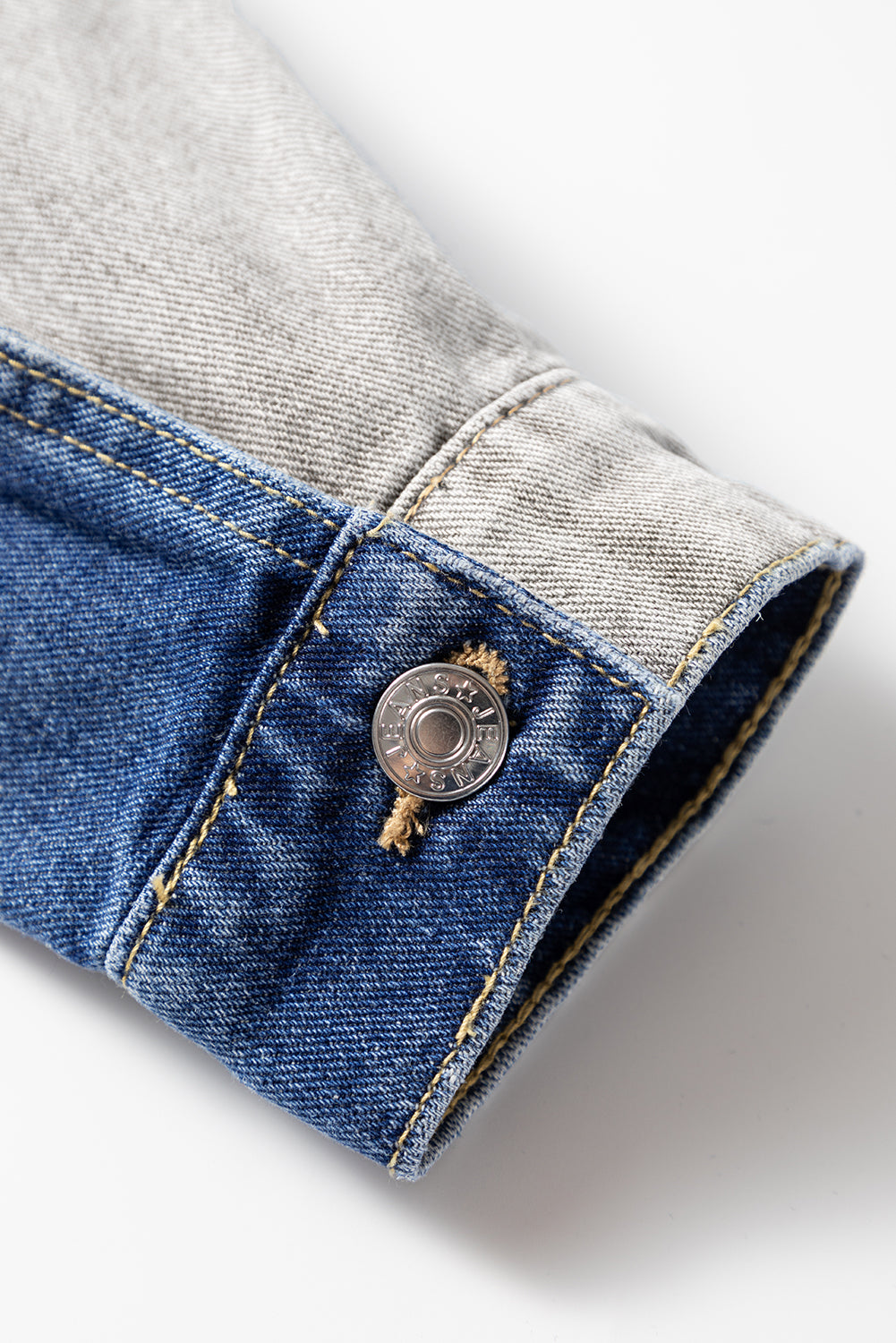 Color Block Distress Denim Jacket