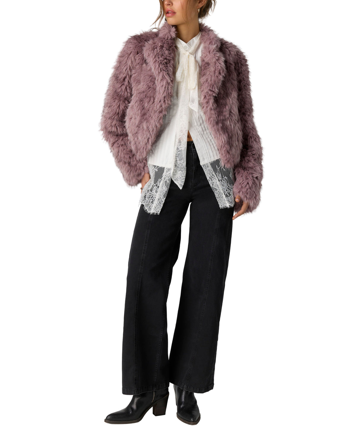 Free People Supernova Cropped Fur Jacket