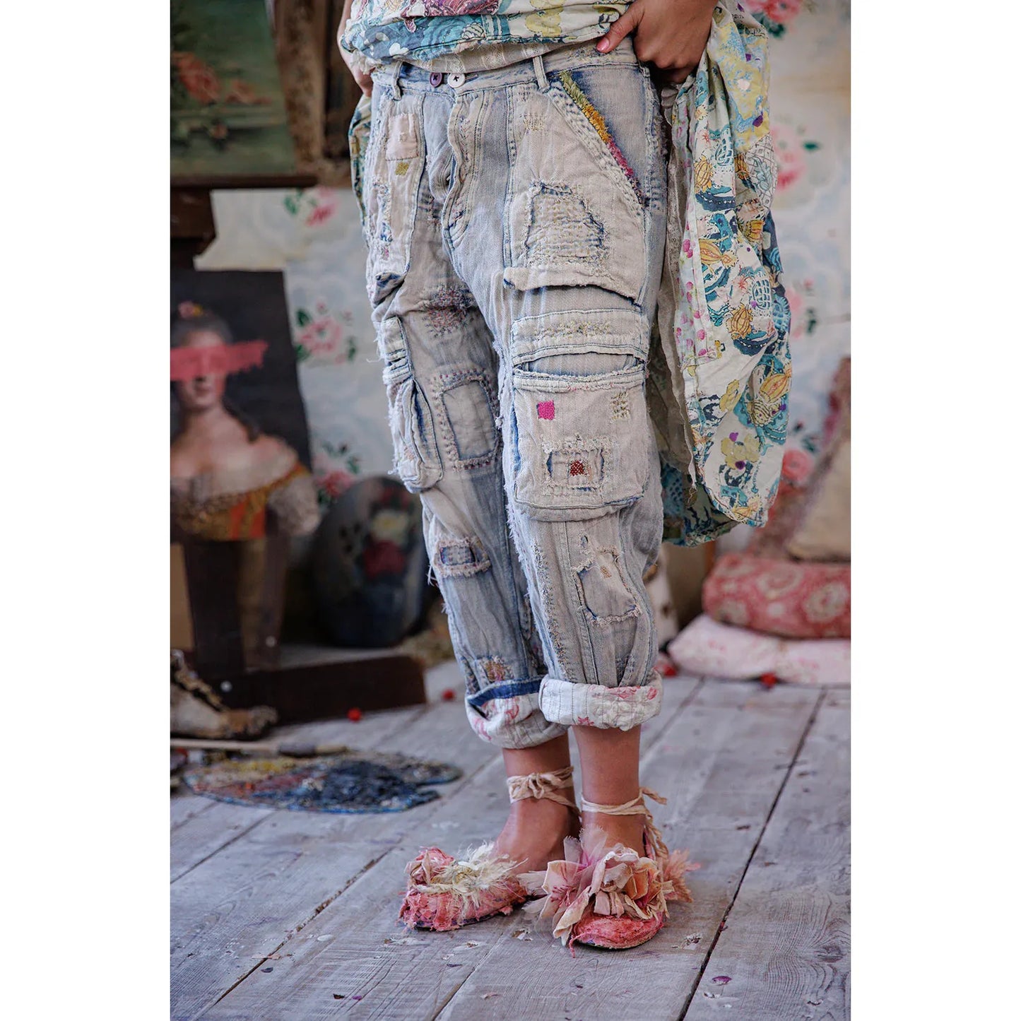Magnolia Pearl Quilted Tatum Cargo Denims Bronze
