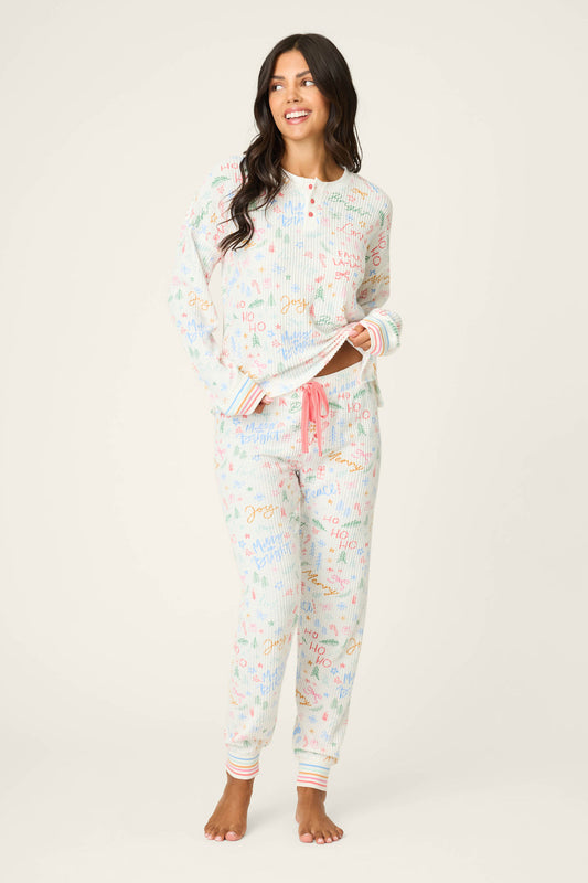 PJ Salvage Ski Jammie Classics Fa La La PJ Set