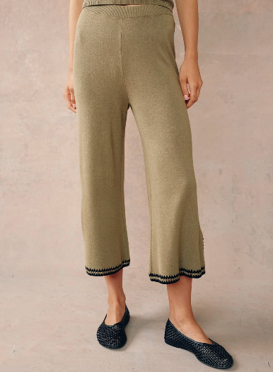 Bella Dahl Crocheted Trim Cropped Pant