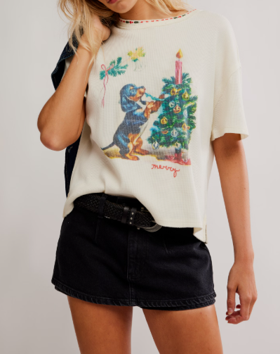 Free People Merry Meowy Tee