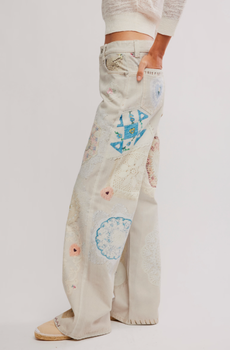 Free People Printed Straight Leg Pant