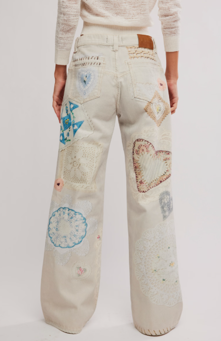 Free People Printed Straight Leg Pant