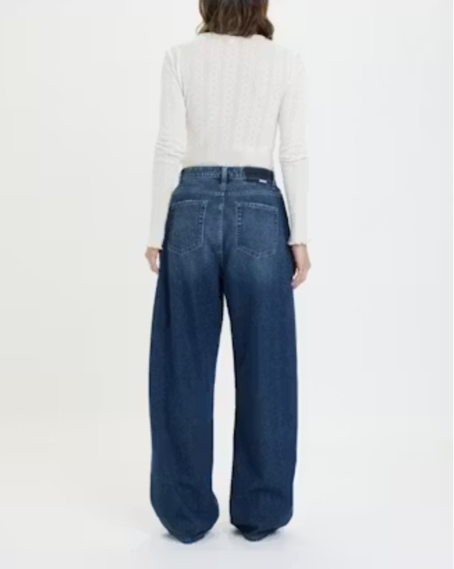 Daze Denim Hero High Rise Pleated Baggy Jean