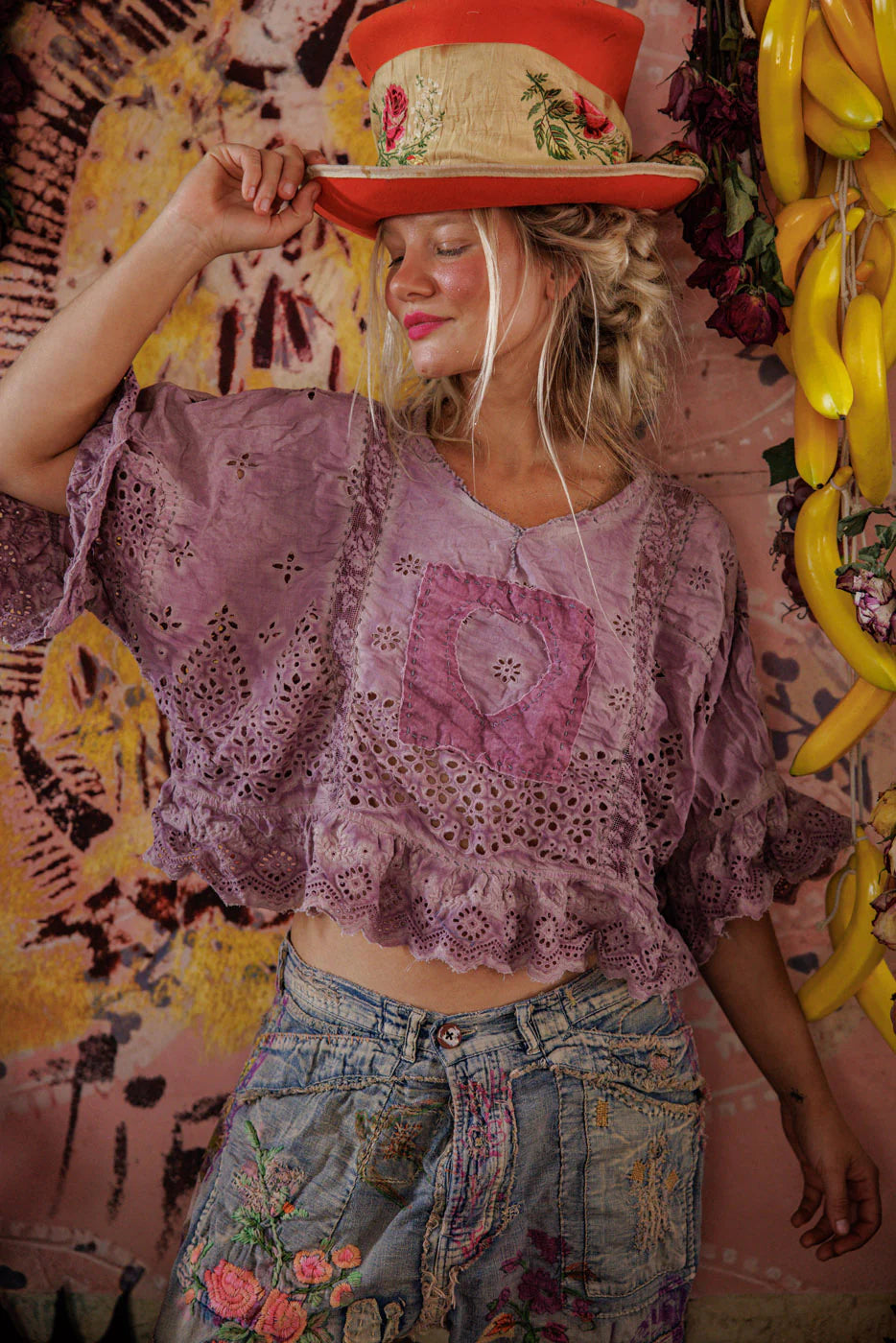 Magnolia Pearl Eyelet Rosemary Blouse Bronze