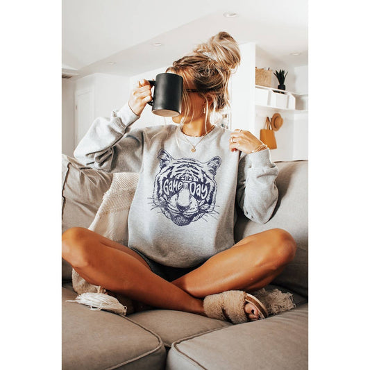 Game Day Vintage Sweatshirt: Grey