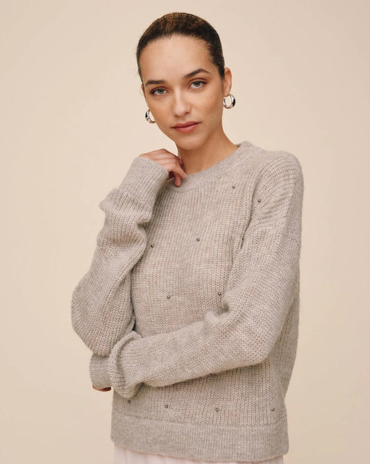 Bella Dahl Beaded Crew Neck Sweater
