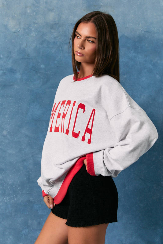 "AMERICA" Oversized Sweatshirt