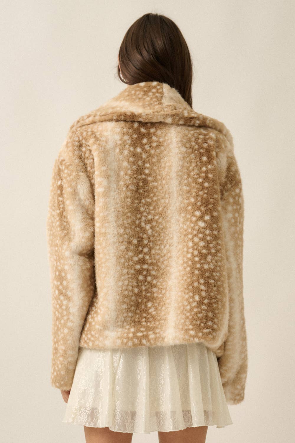 Bambi Deer-Print Faux Fur Jacket