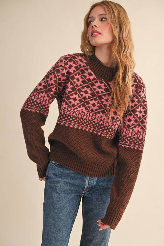 MOCK NECK PULLOVER SWEATER