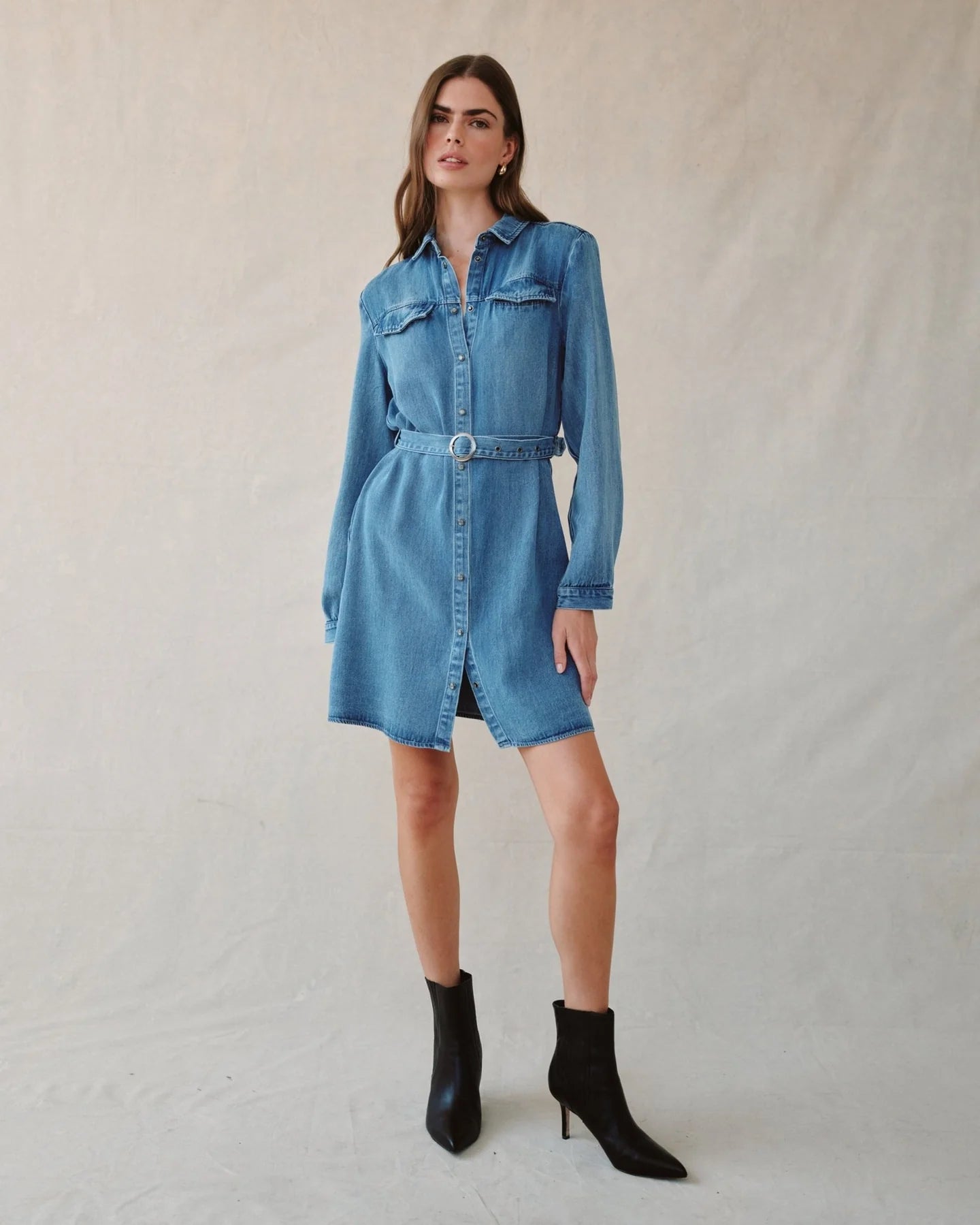 Bella Dahl Flap Pocket Belted Shirt Dress