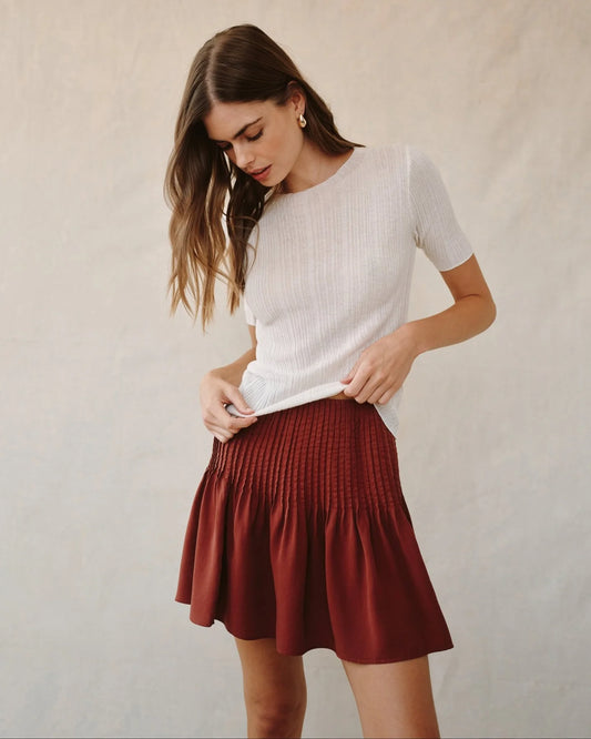 Bella Dahl Pintuck Mini Skirt
