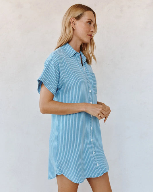 Bella Dahl Roll Sleeve Pocket Shirt Dress