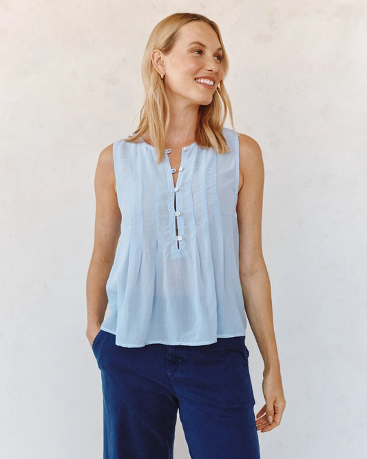 Bella Dahl Sleeveless Pintuck Pullover