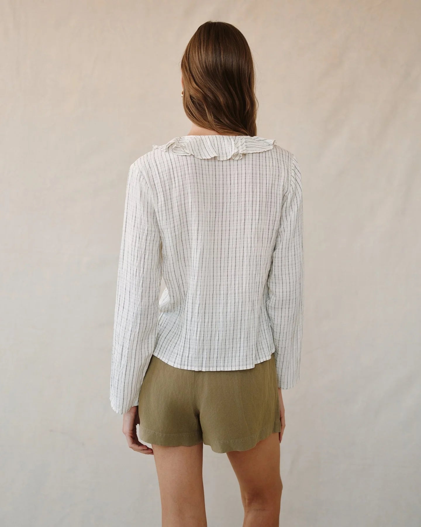 Bella Dahl Tie Ruffle Neck Top