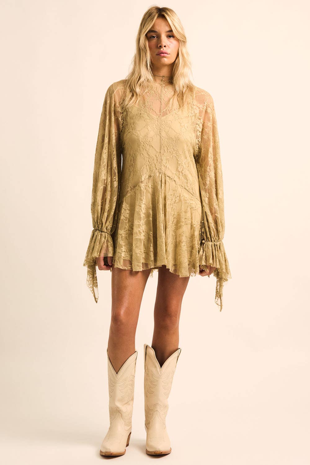 Lace Layered Mini Dress