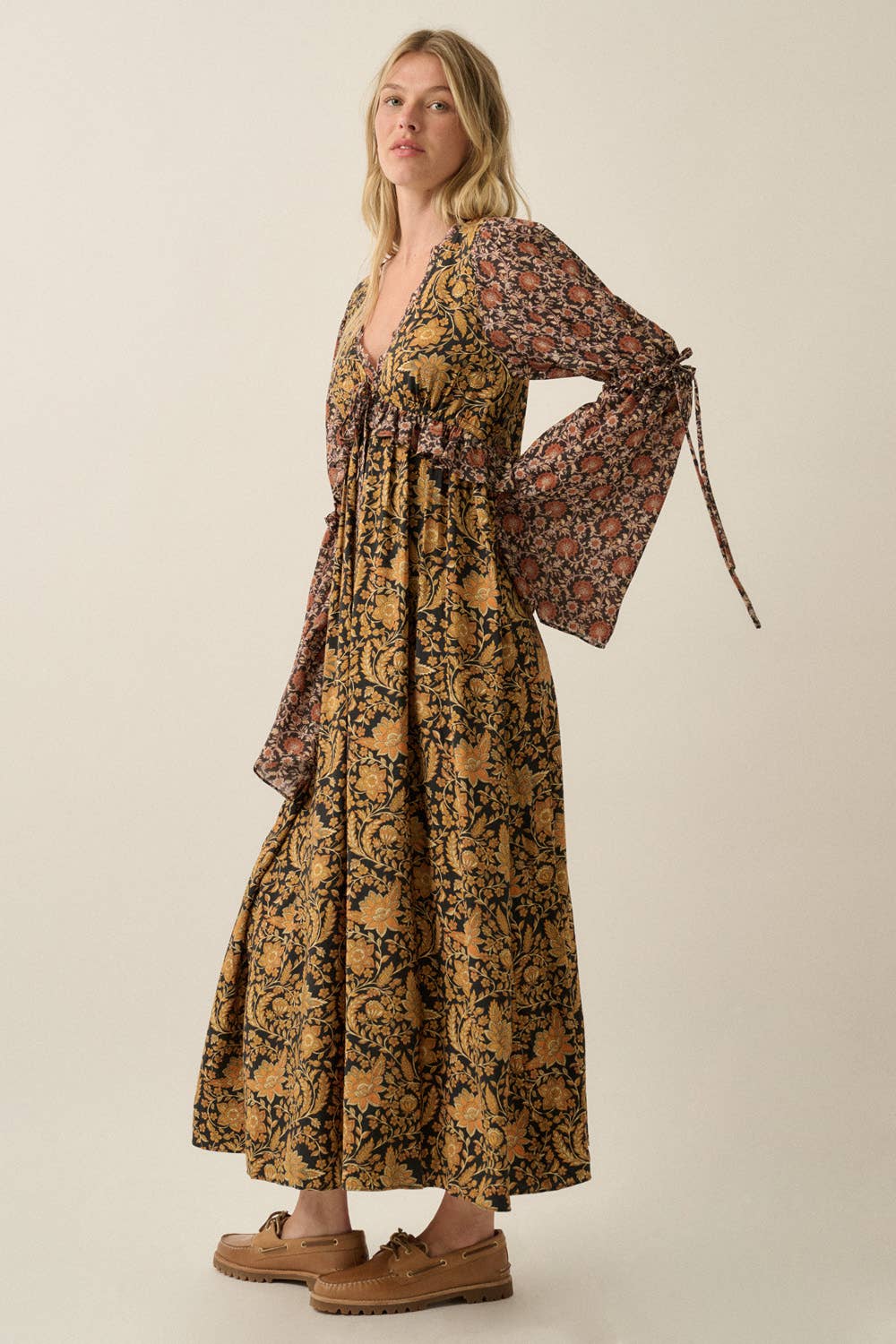 Kenny Floral Empire-Waist Maxi Dress