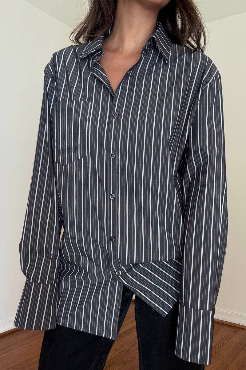 Olivia Oversized Stripe Poplin Shirt