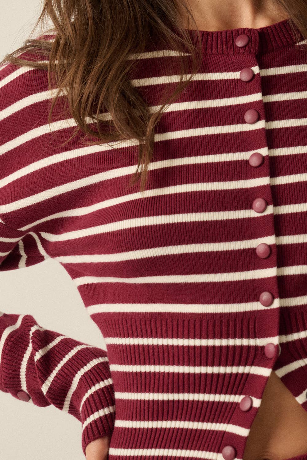 Selena Striped Knit Cardigan