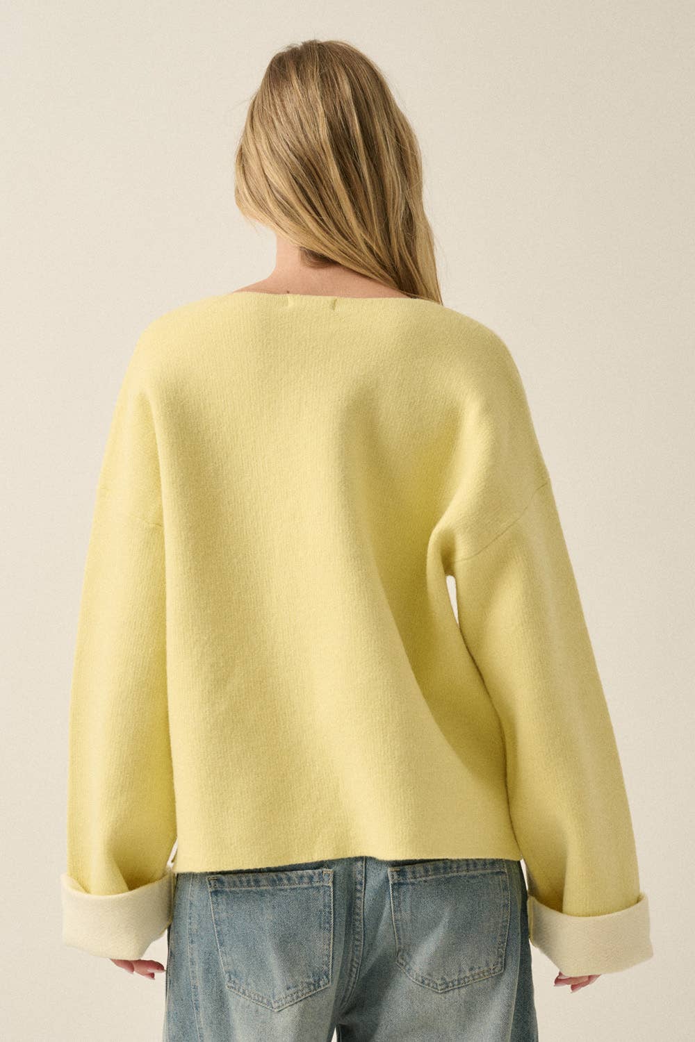 Kacey Knit Cuffed Sleeve Sweater