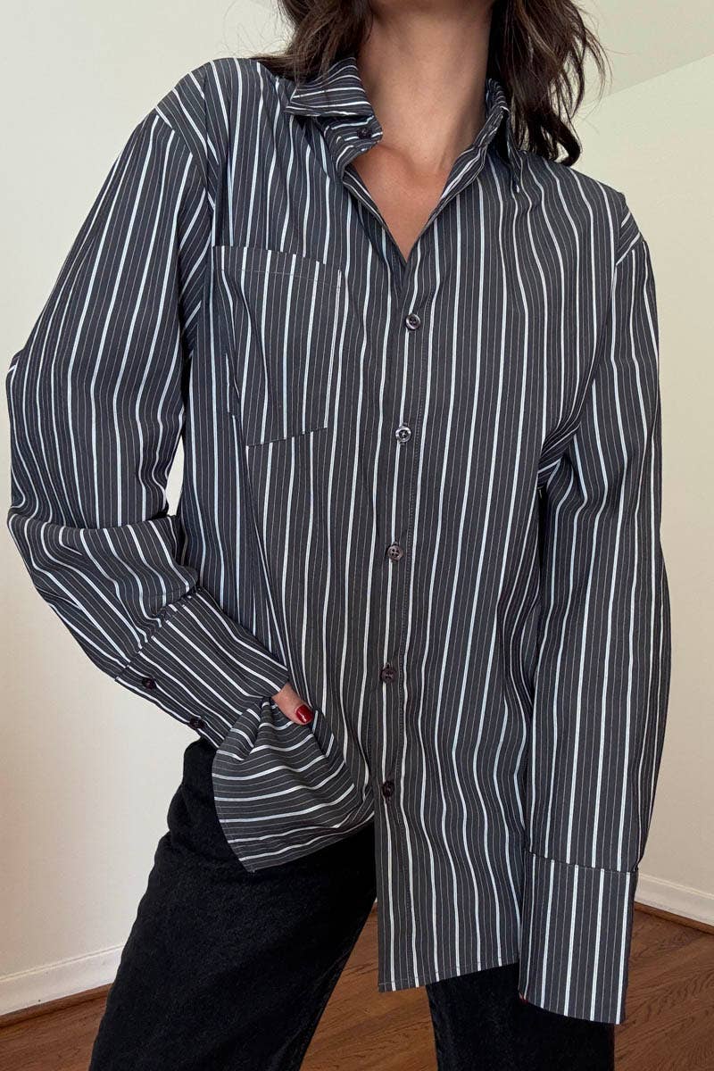 Olivia Oversized Stripe Poplin Shirt