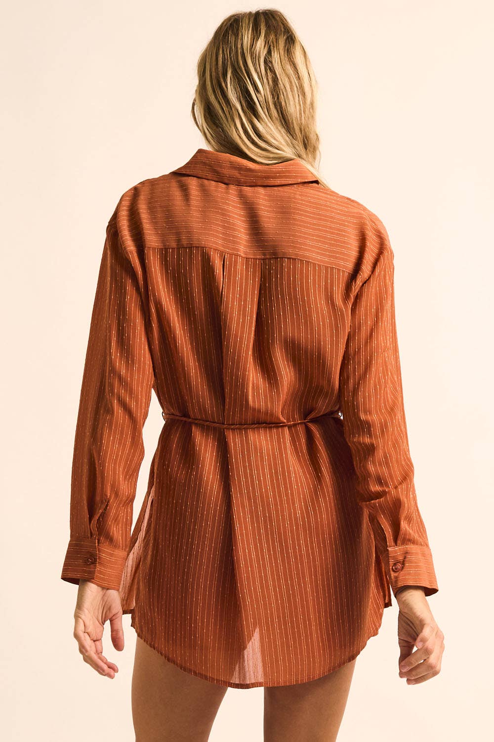 Scorcher Belted Button-Up Shirt Romper