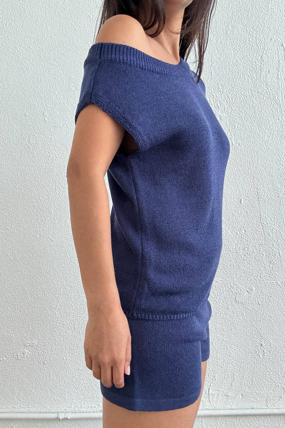 Katie Knit One Shoulder Top W/ Shorts Sets