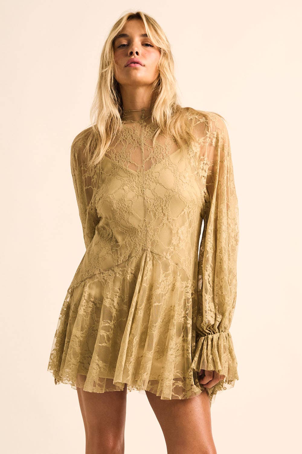 Lace Layered Mini Dress