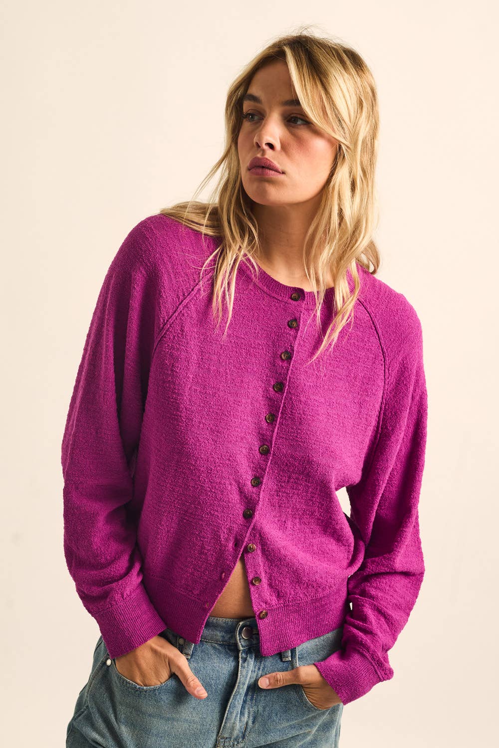 Sthef Solid Cardigan Sweater