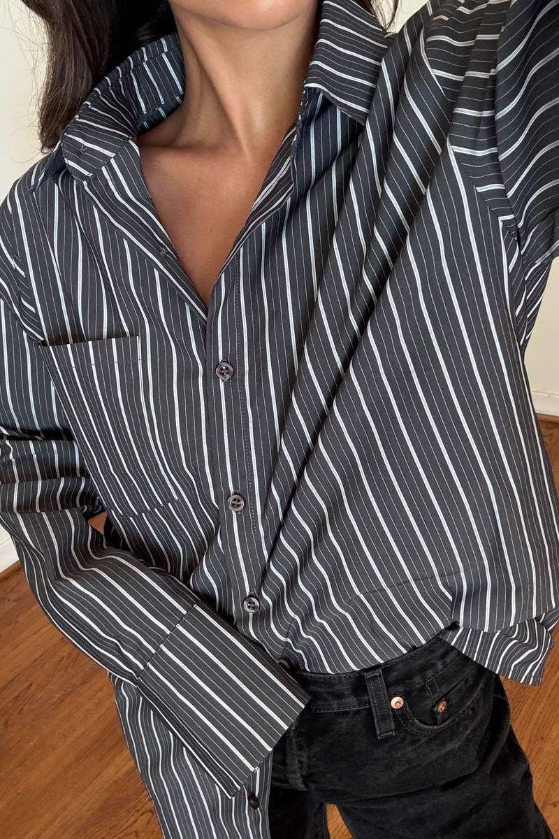 Olivia Oversized Stripe Poplin Shirt